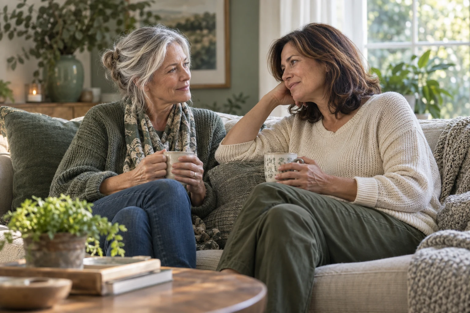 Dos amigas conversando juntas